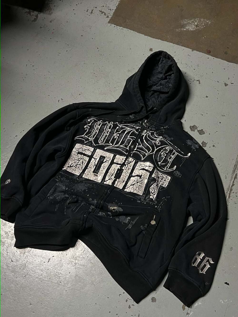 Dyse One Zip Up Hoodie Size L Black Graphic Streetwear